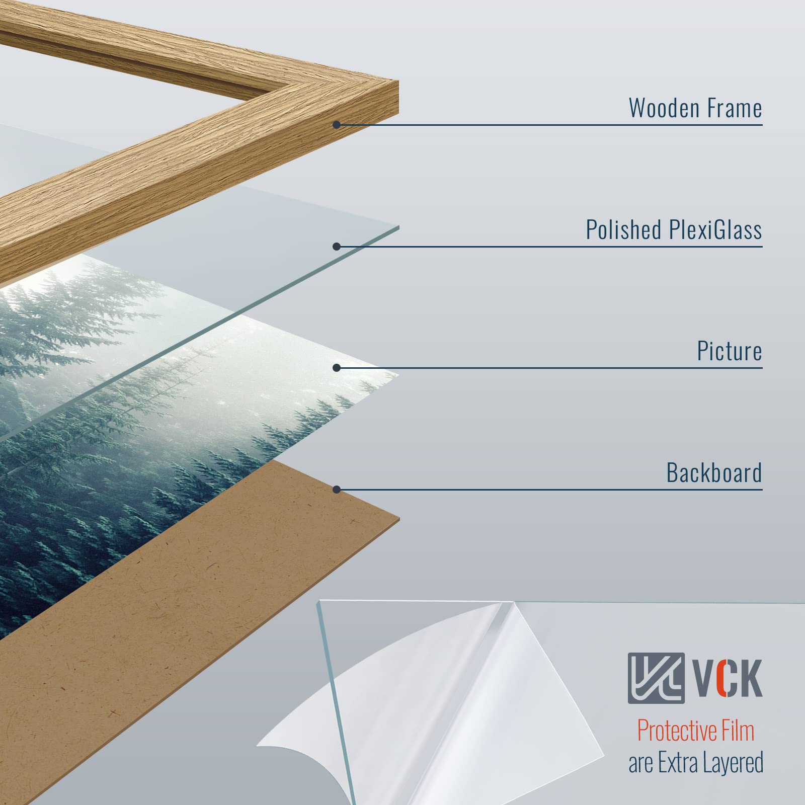 Snapklik.com : VCK 14x22 Picture Frame Set Of 3 - Oak