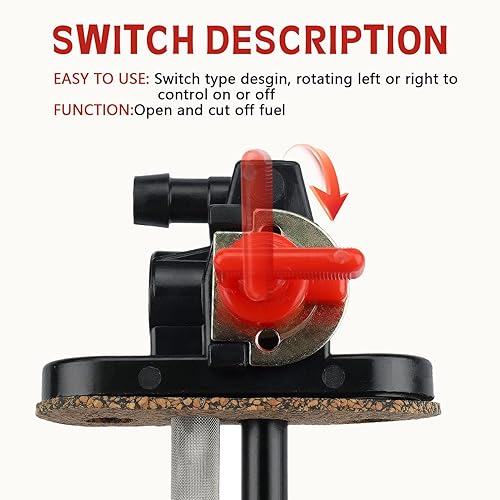 Miniatura 5 de 7051006 - Conjunto de interruptor de cierre de gas Petcock para Polaris Trailblazer 250 1993-2006 Big Boss 400L 1994-1997 Sportsman 400 1993-1996