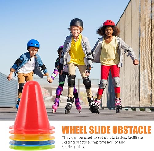 Miniatura 6 de Luxshiny 25 piezas a prueba de viento pequeños conos de marcador deportivo para patinaje agilidad entrenamiento de plástico inferior plano estable