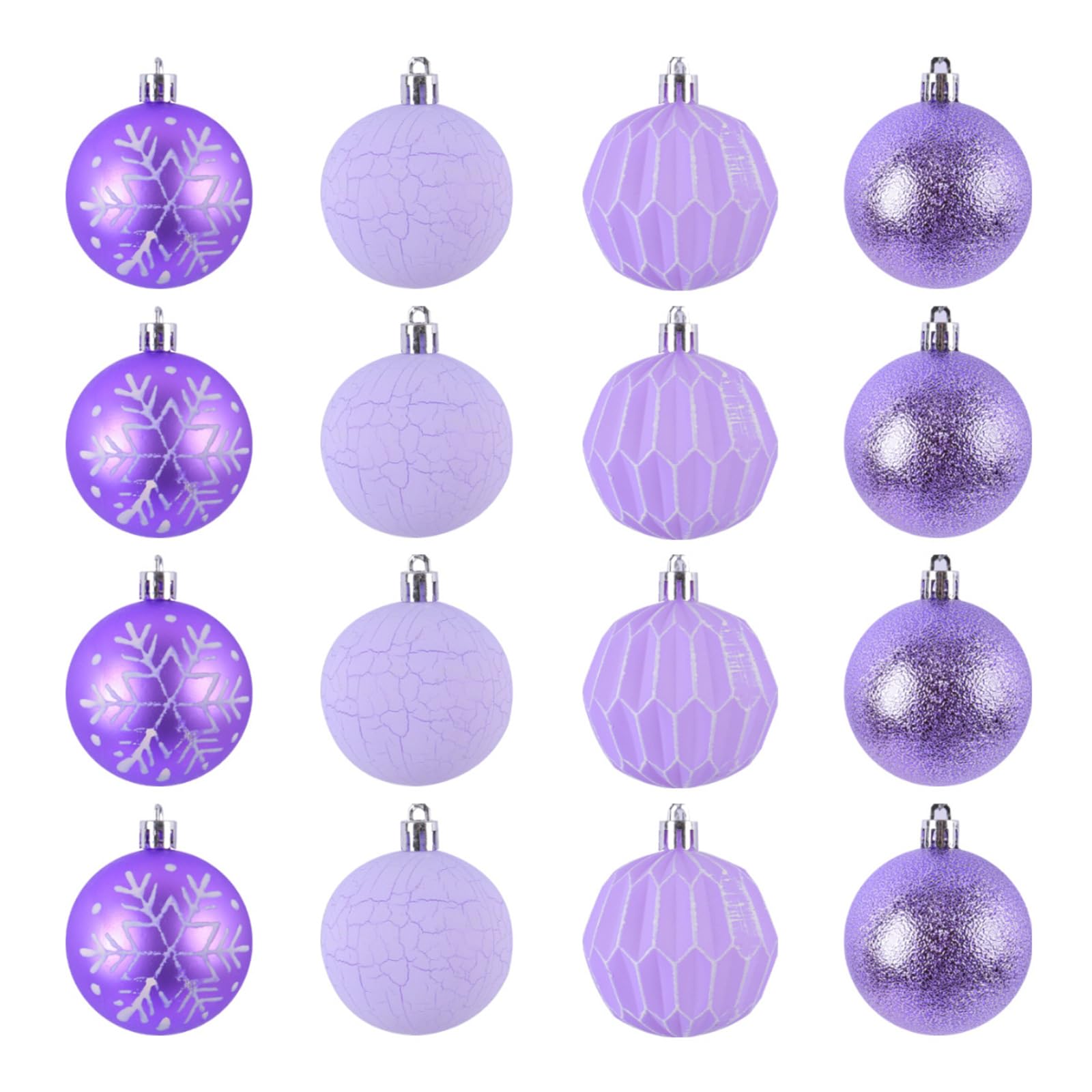 carotoe Of 16 Hand Painted Christmas Ornament Set Sturdy Christmas Sphere Hangings Ornament for Warm Holiday Festival Home Decorations