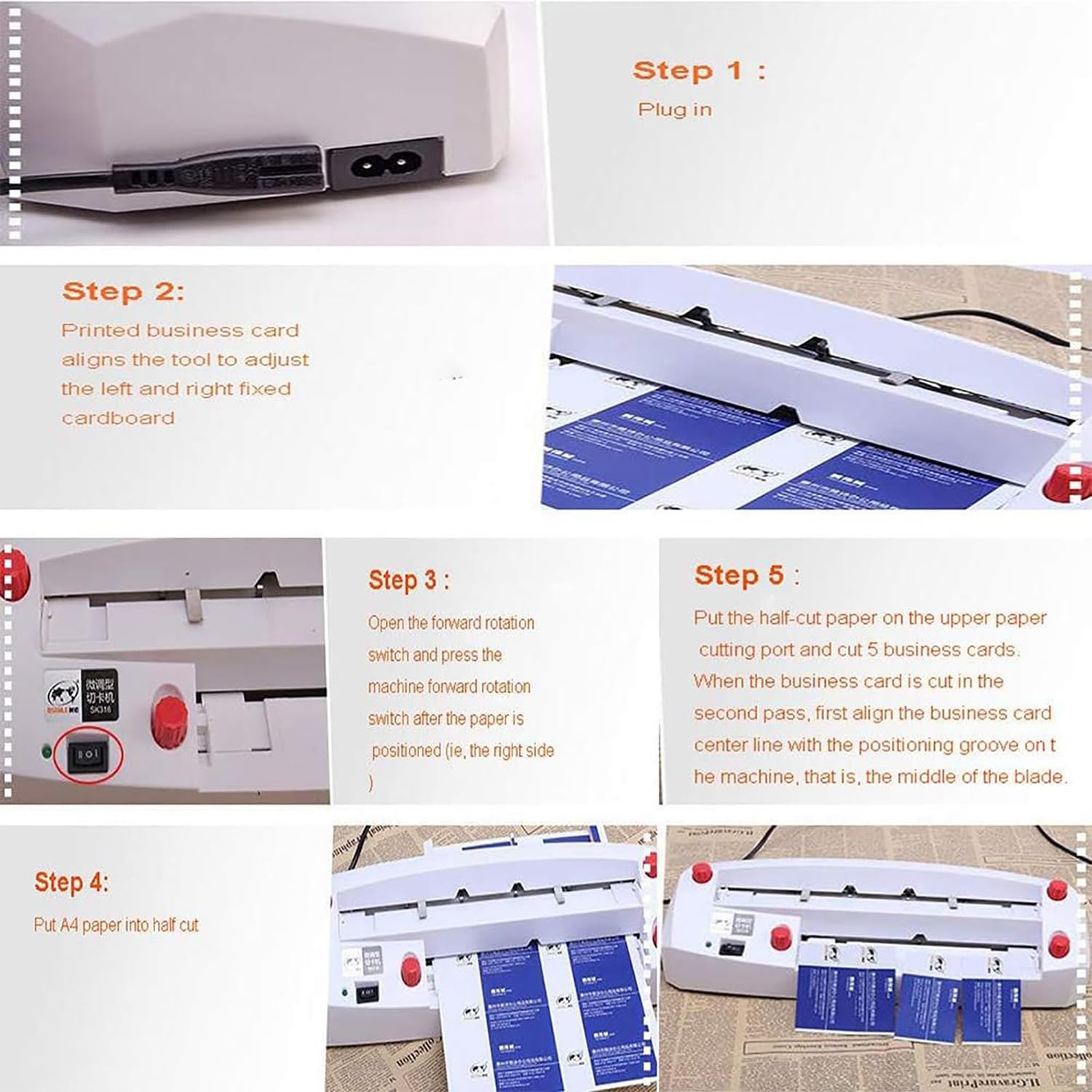 Cortador automático de tarjetas de visita, herramienta de precisión resistente de 20 W para tarjetas de nombre de tamaño A4, eficiente y versátil, cortadora ajustable en miniatura, capacidad de 576