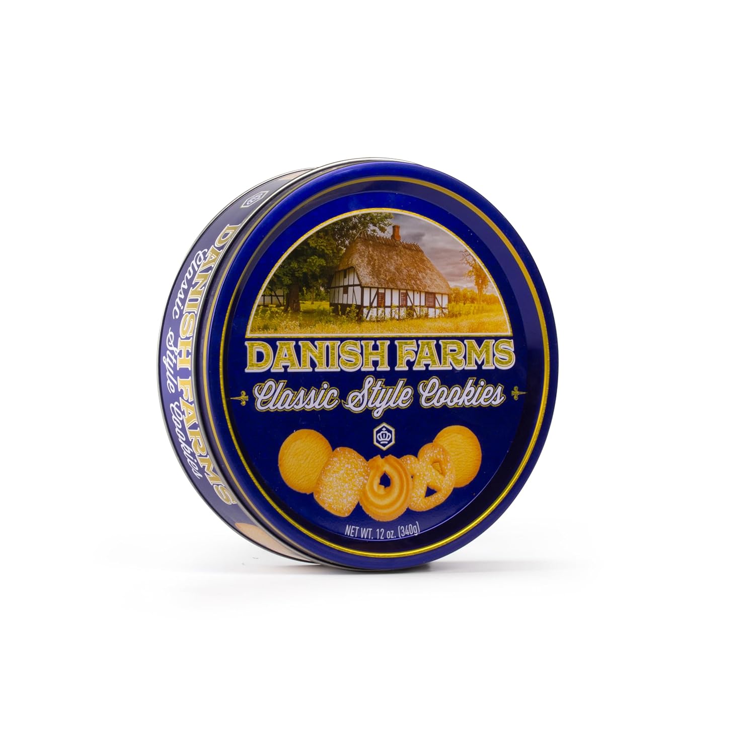 Danish Farms Traditional Butter Cookies, 12-Oz. Blue Cookie Tin, Traditional Danish Recipe Butter Cookies for Dessert or Snack, Gift Cookie Tin, Case Pack, Case of 12 Tins