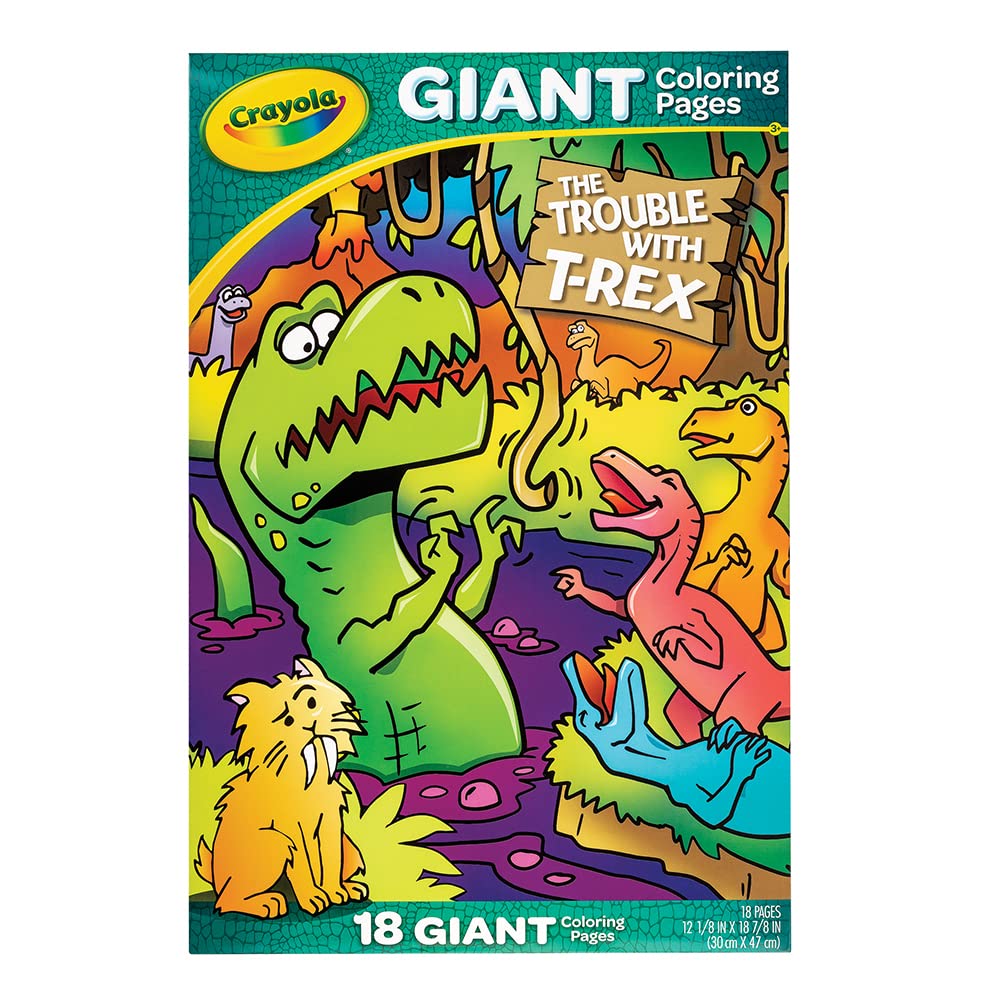 Crayola Giant Coloring Pages 12.75"X19.5"-T-Rex Troubles