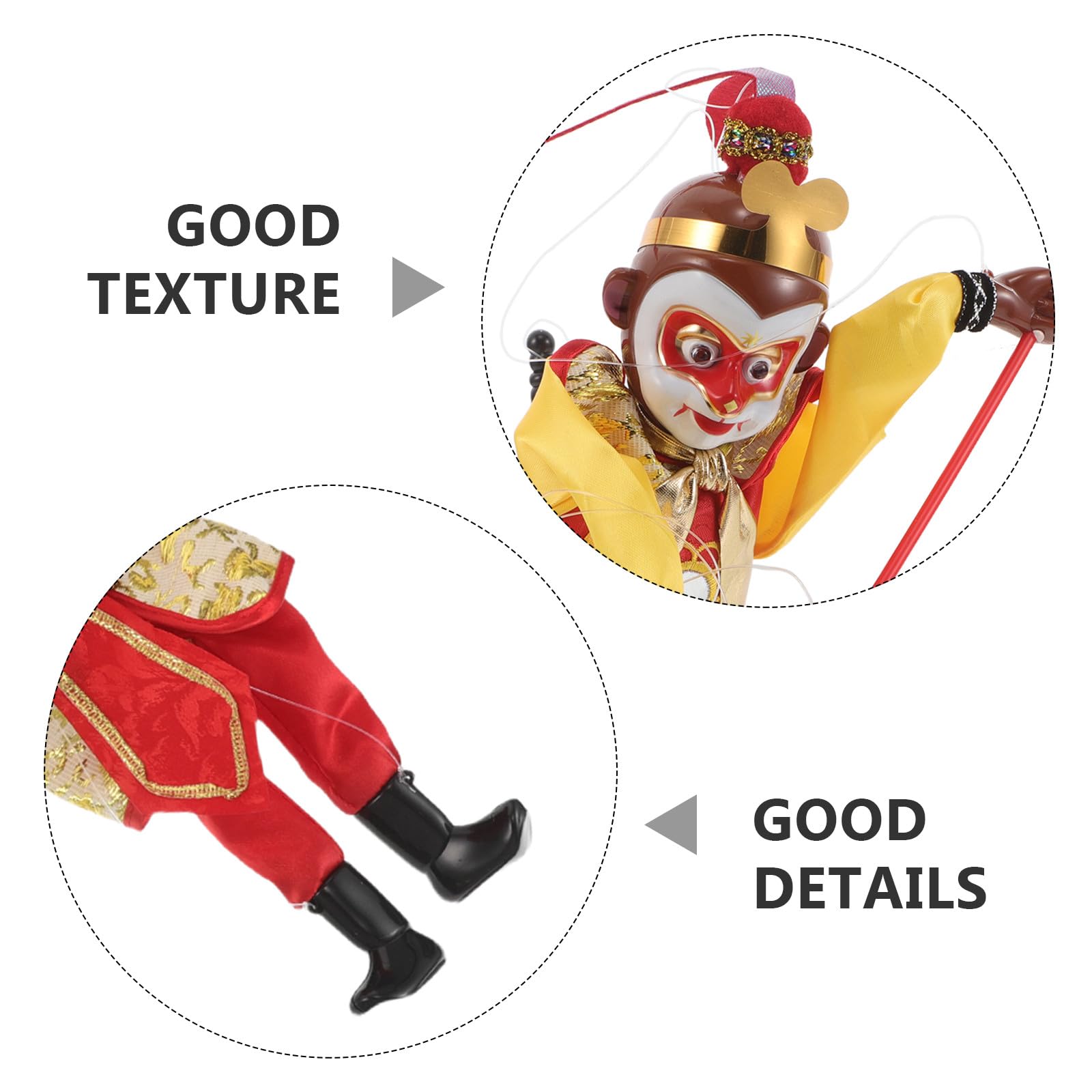 BESPORTBLE Marionnette à Main à ficelles : marionnettes Chinoises - Poupée Sun Wukong pour des activités en Classe favorisant l'interaction Parent-Enfant