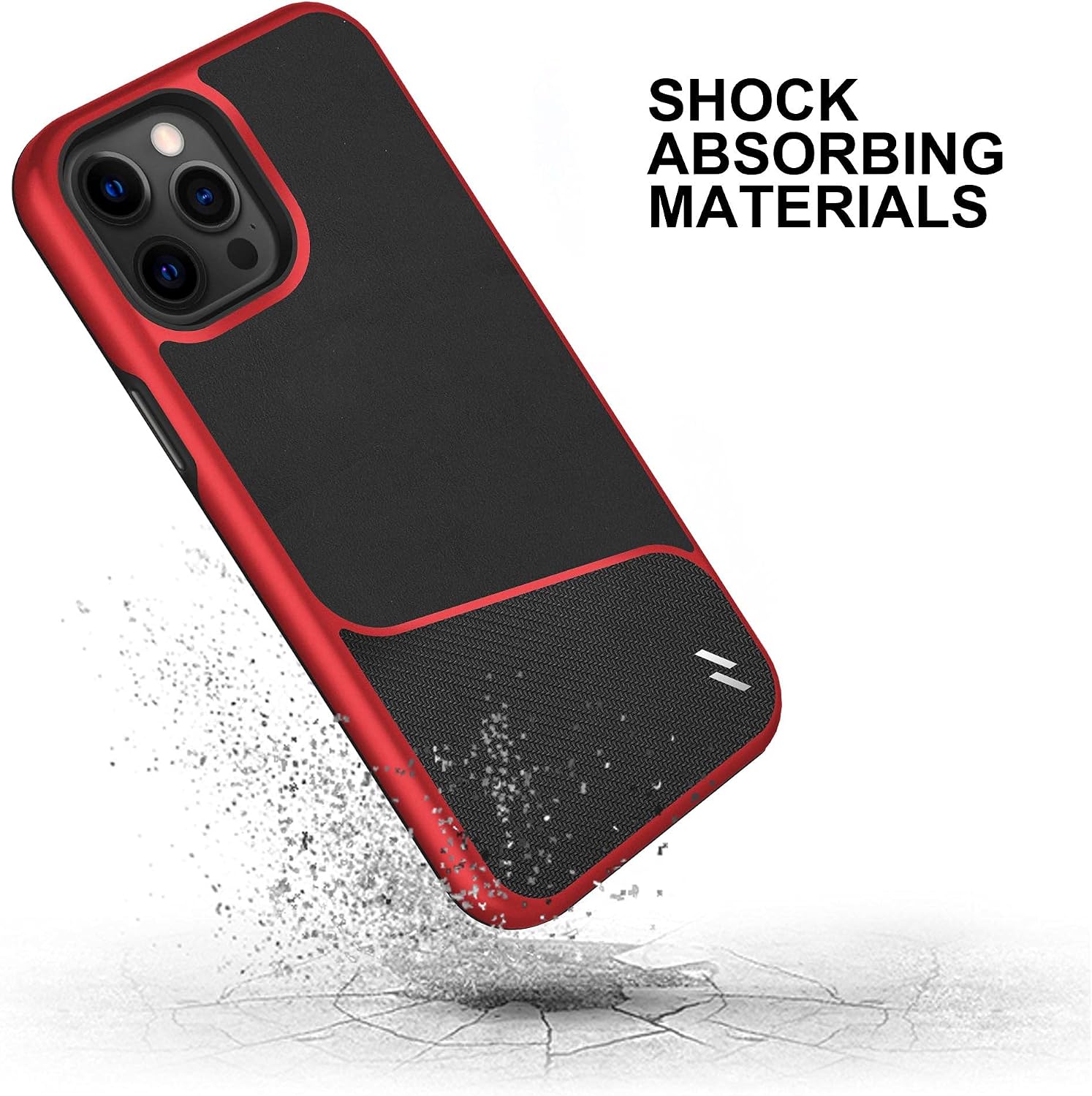 ZIZO Division Series for iPhone 12 Pro Max Case - Sleek Modern Protection - Black & Red