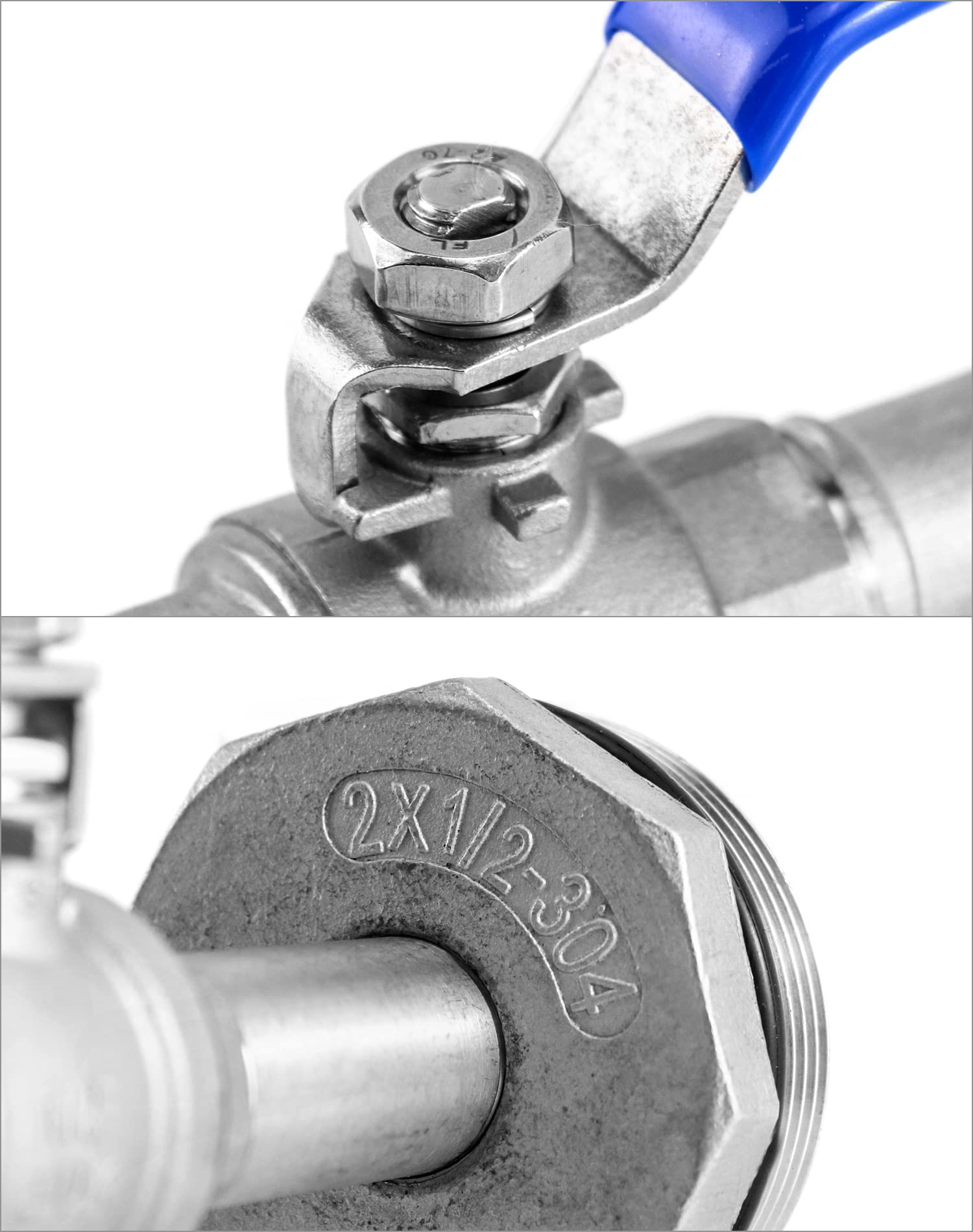 QWORK Rubinetto a tamburo, 2 "in acciaio inox Barrel rubinetto con guarnizione EPDM e 90 gradi 3/4" uscita per 55 galloni tamburo