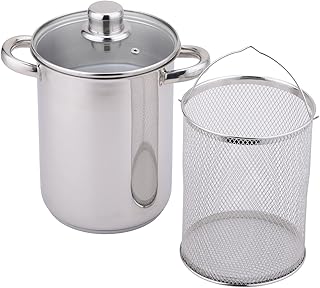 BAUMALU – Stainless Steel Asparagus Cooker – Glass Lid, Stainless Steel Handles – Suitable for All Heat Sources Including …