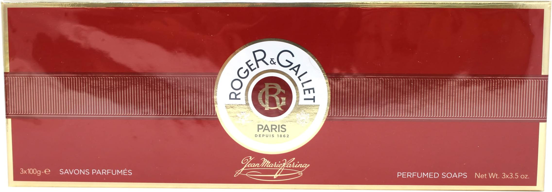 ROGER & GALLETJean Marie Farina Rinfrescante Cofanetto con 3 Saponi Profumati