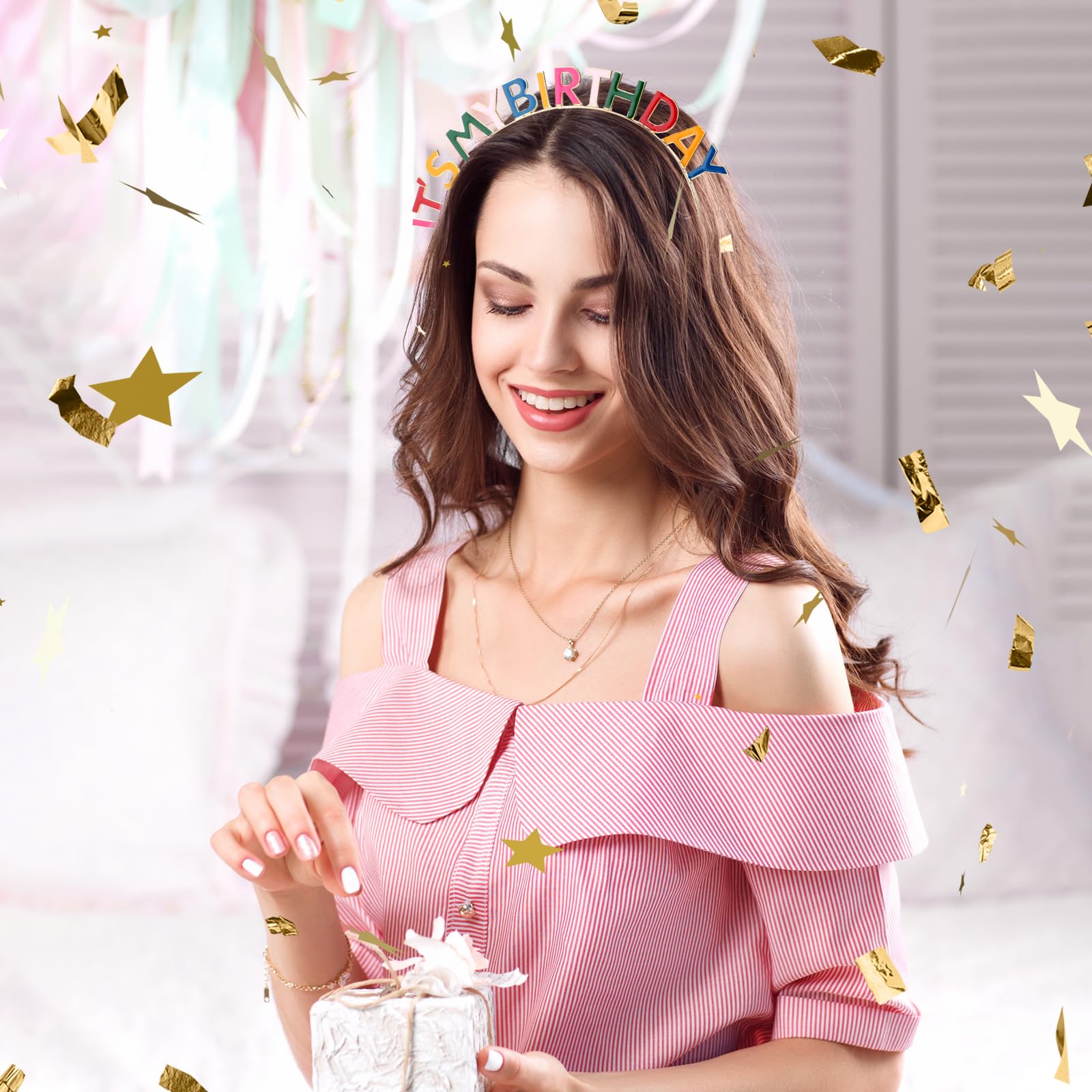 Giantree Urodzinowe opaski na głowę dla kobiet dziewcząt, 'It's My Birthday' korony błyszczące kryształ górski opaska do włosów z okazji urodzin akcesoria dla kobiet uroczystości urodziny przyjęcie