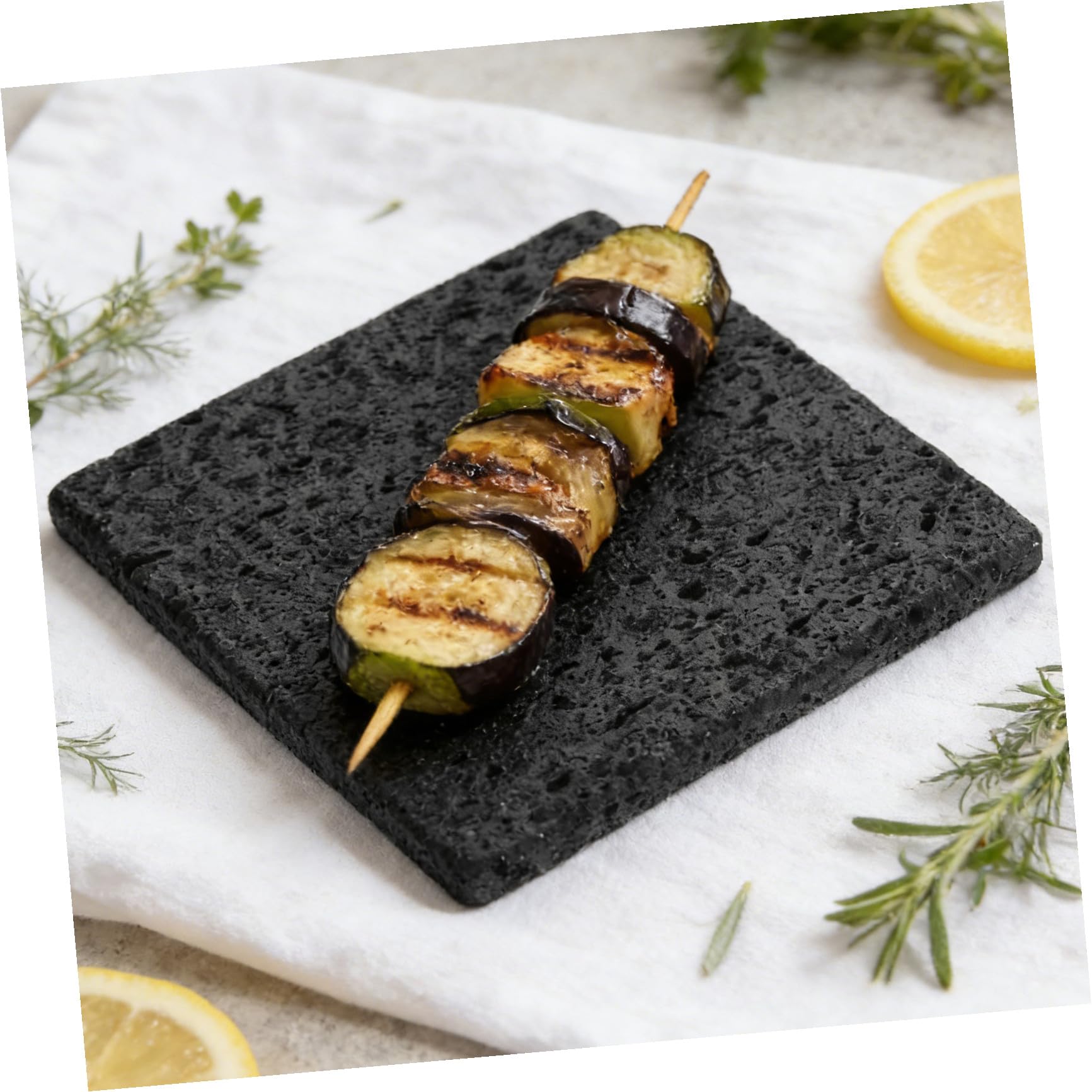 Amosfun Pietra Lavica Rettangolare per Barbecue Coreano in Pietra Naturale, Leggera senza Fumo, per Cucinare Verdure e Bistecche in Cucine Interne