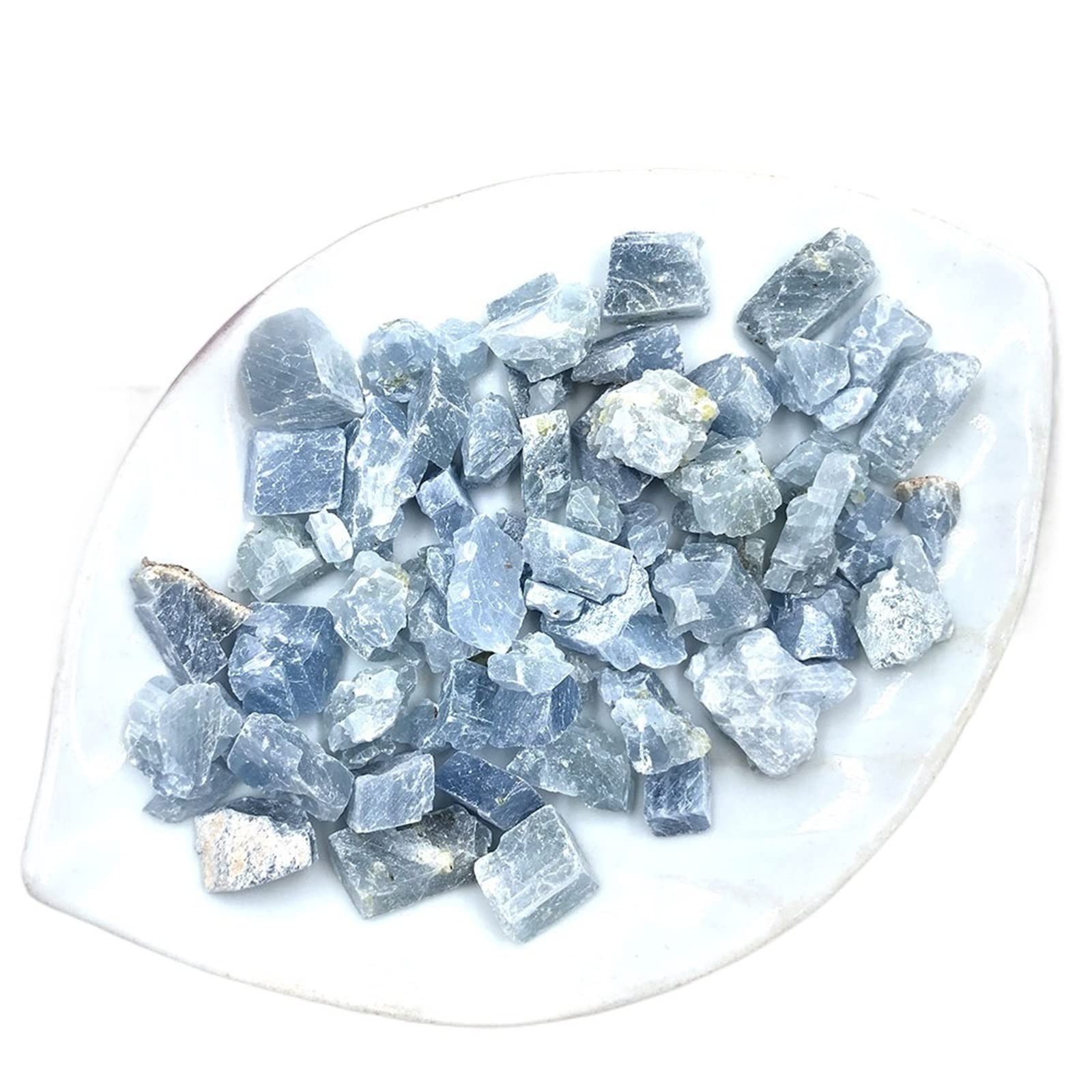 Raccolta domiciliare 50 g/Confezione Bulk Natural Raw Blue Calcite Pietra Grezza Chip Cristalli di Quarzo Roccia Acquario Decorazione della Stanza di casa