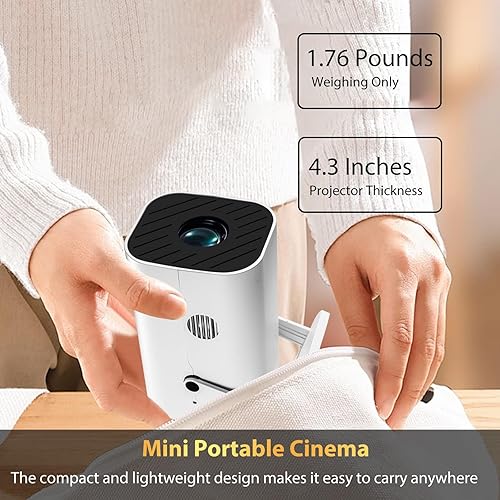 Miniatura 7 de Aplicaciones integradas, enfoque eléctrico y rotación de 210 mini proyector con WiFi y Bluetooth, proyector portátil de 1080P, proyector de