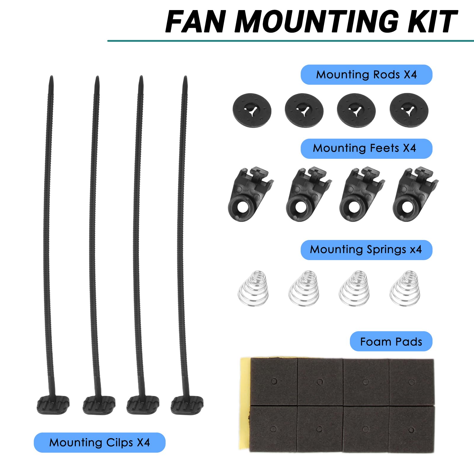 Twilight Garage 9 pollici 12V 80W esile ventola di raffreddamento elettrica del radiatore con il kit di montaggio del ventilatore nero