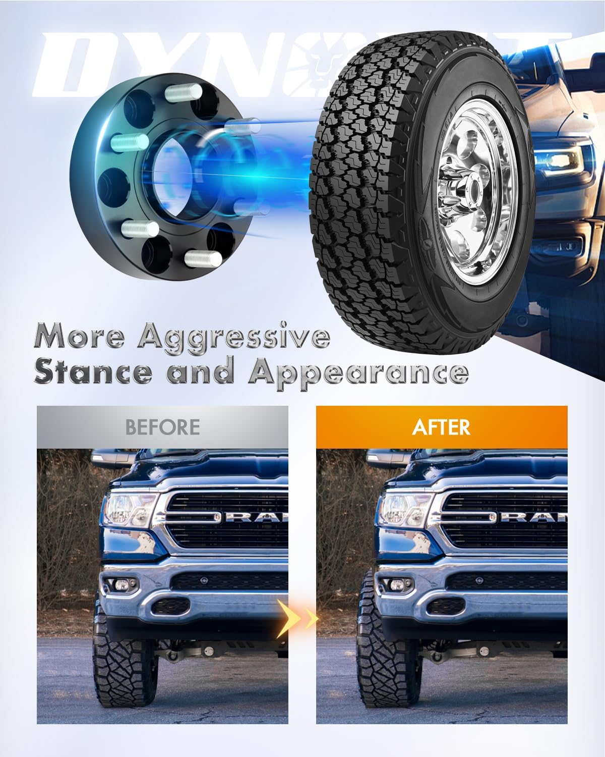 Dynofit 6x5.5 Wheel Spacers 1.5", Heavy Duty 6x139.7 Forged Hub-Centric Spacers Compatible with 2019-2026 Ram 1500 and 2021-2026 Jeep Grand Wagoneer, 77.8mm Bore with M14x1.5 Studs – 4Piece Set