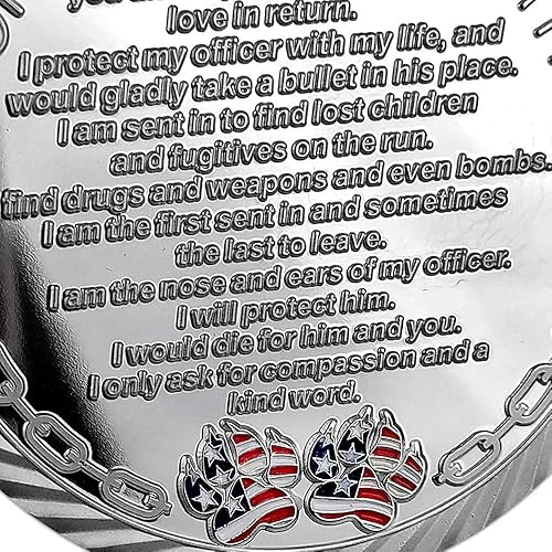 Miniatura 5 de Moneda militar canina fina de la línea azul oficial de la ley K9 Policía Challenge Coin