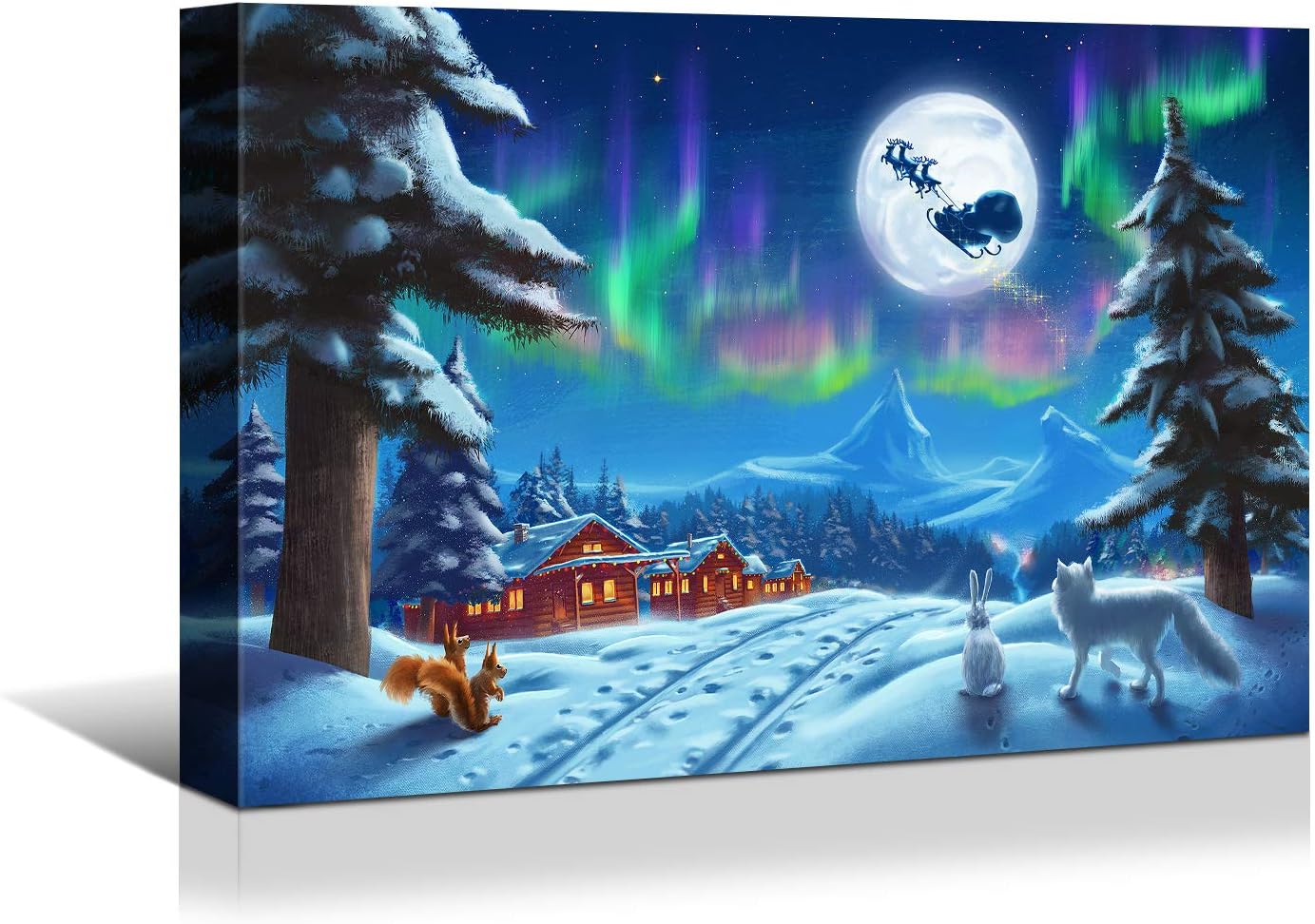 YONICA Christmas Canvas Wall Art for Holiday Decor