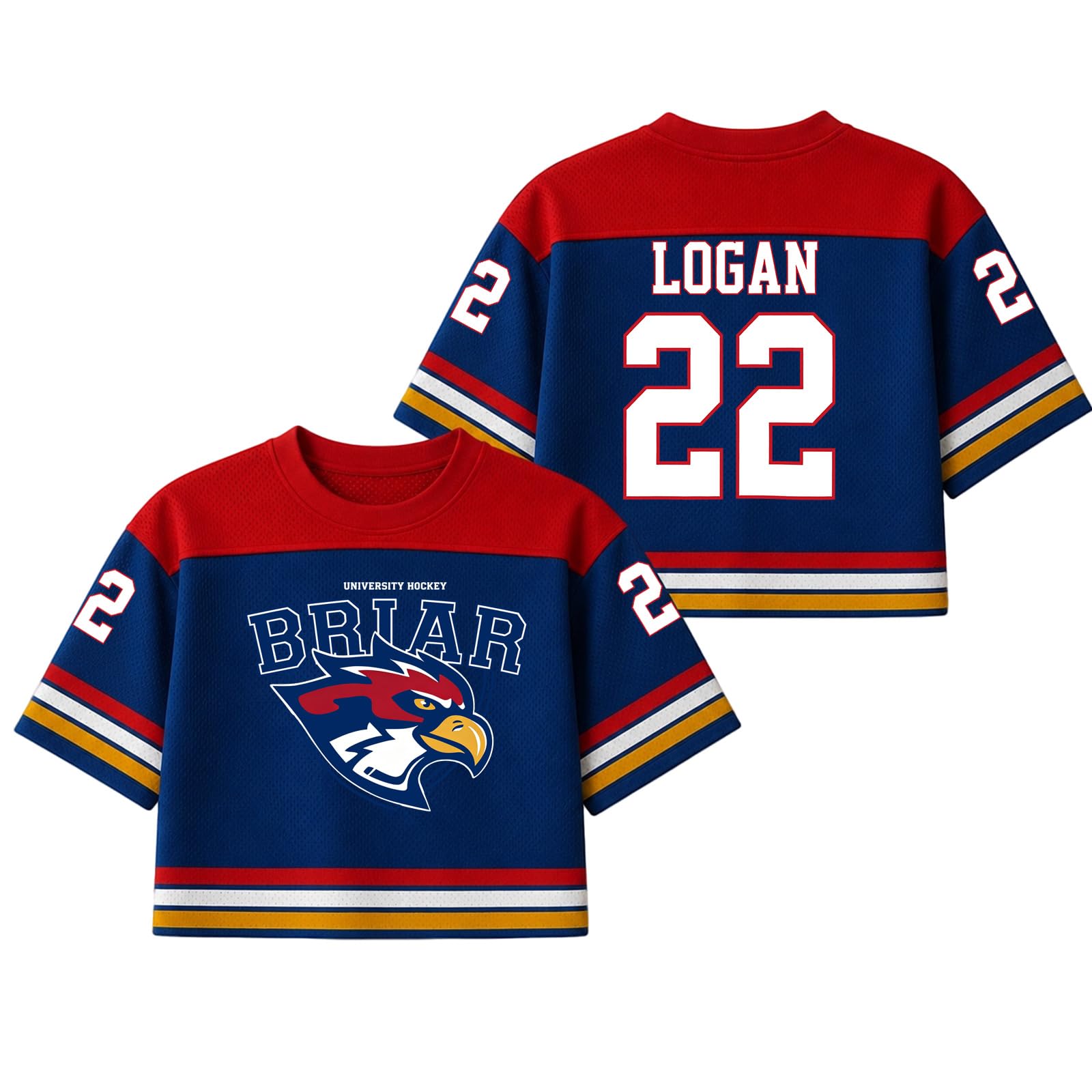 Off Campus Hockey Jersey Women Graham 44 & Logan 22 & Tucker 46 & Dean 66 Briar U Hockey Shirts Short Sleeve Briar University Shirts Sports Y2K Crop Tops Off Campus Merch for Fans