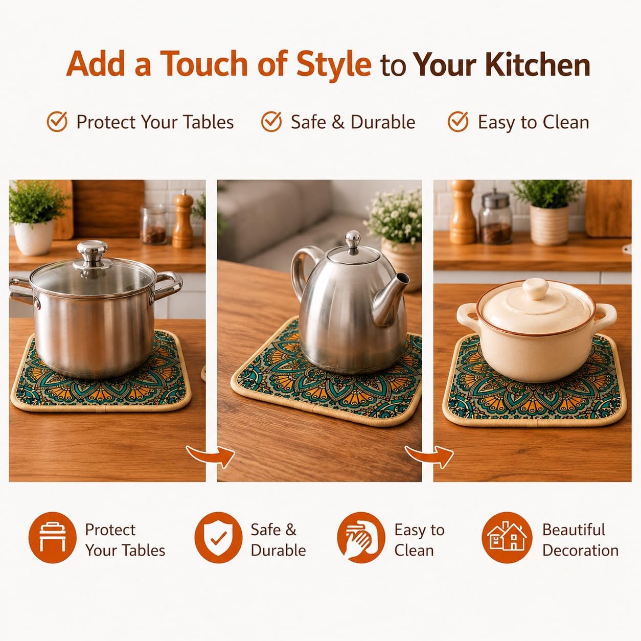 TASMAX Heat Resistant Table Coasters - FREE SHIPPING -5