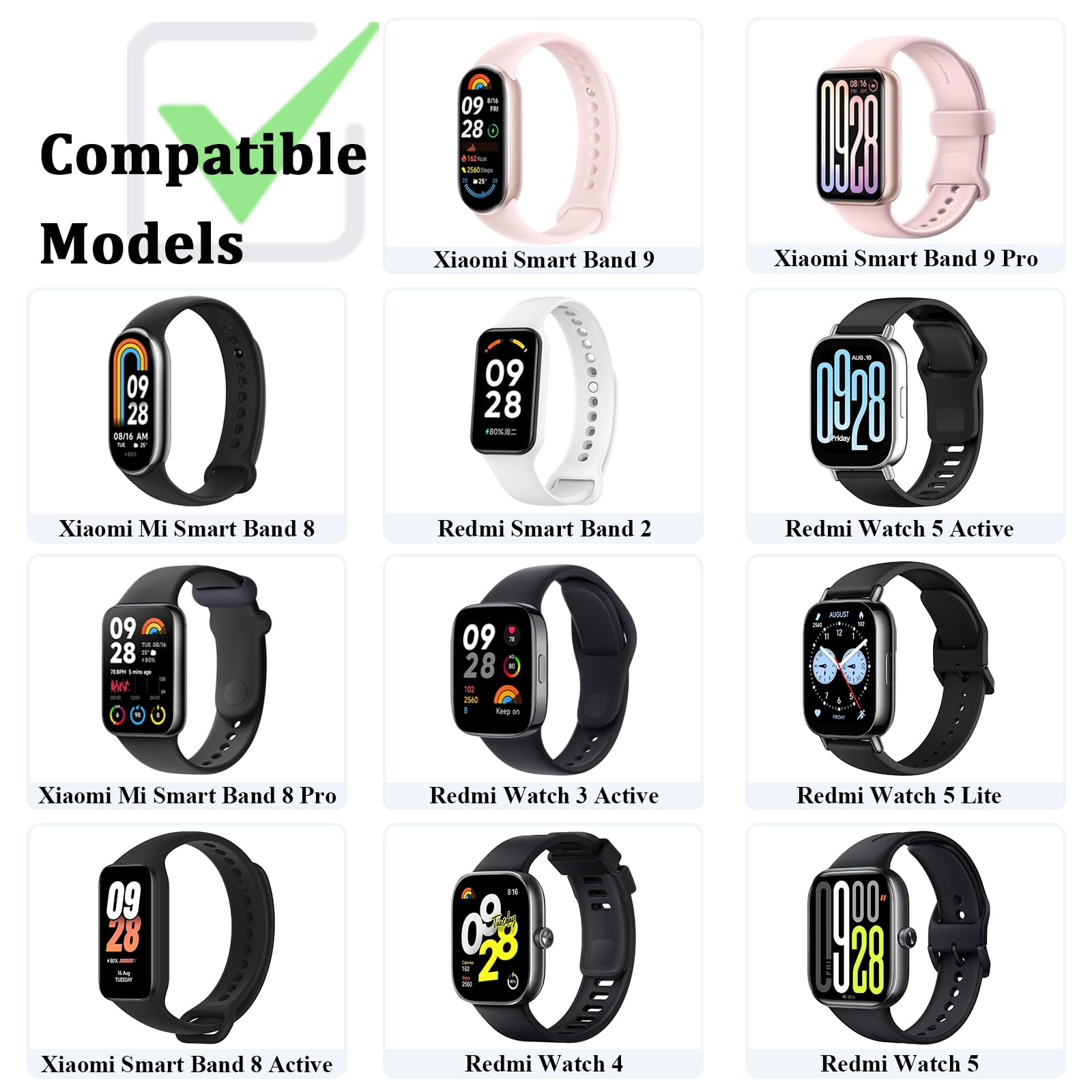 AK 2 sztuki kabli ładujących do Xiaomi Smart Band 9/9 Pro/8/8 Pro, 60 cm kabel ładujący USB z magnesami, zamiennik ładowarki do Redmi Watch 5/4/3 Active