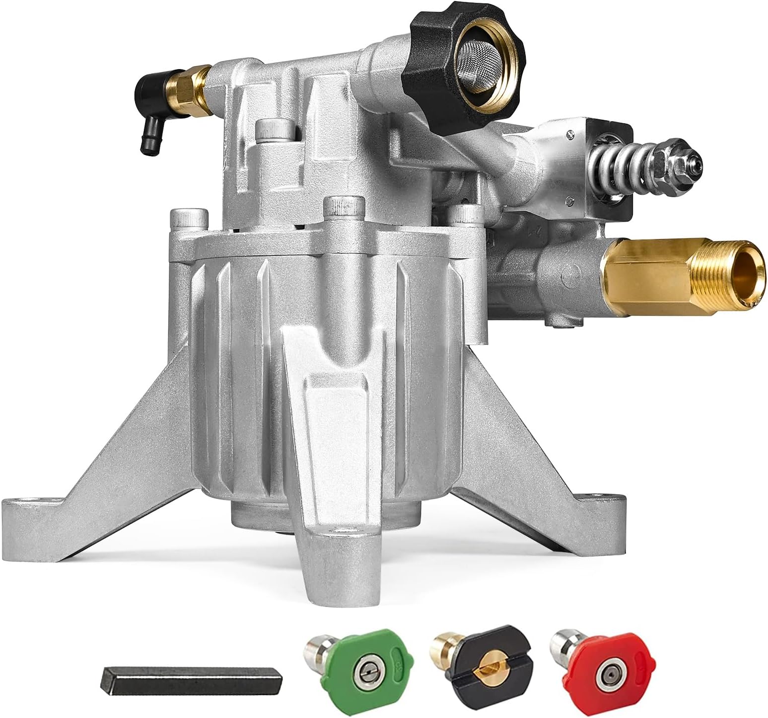 7/8" Shaft Vertical Pressure Washer Pump - Rear Inlet/Outlet Max 3100 PSI @ 2.5 GPM OEM & Power Washer Pump for Gas Washer, More Replacement for Simpson, Ryobi, Honda etc