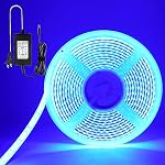 Blanc chaud Flexible LED Strip Light Waterproof avec adaptateur de puissance, 12V 5M | 5050 SMD 300 Led PCB Noir pour la maison,Cuisine,Sous Cabinet,Lumière de décoration de soirée d'étage 16.4Ft