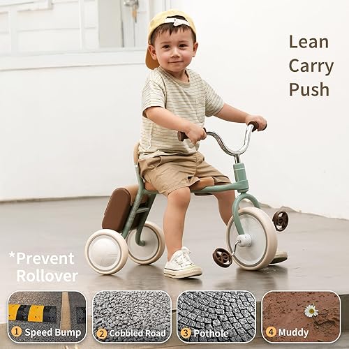 Miniatura 4 de Kidpop Mate - Triciclo para niños de 2.5 a 4 años, regalo de primer cumpleaños, bicicleta de juguete con agarres de manillar y almacenamiento para