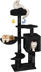 Meecal 43-Inch Arbre chat, Arbre chat Nuage mignon pour chatons & Petits chats sous 6 Mois 9lbs, Tour de chat avec poste de scratching, double condos, en peluche Hammock & Jouets à danser, Beige