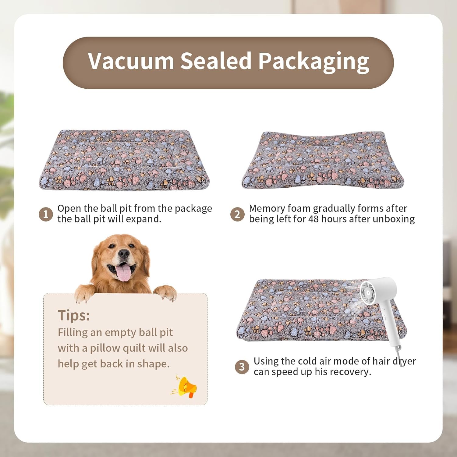 Dog Crate Mats Bed for Large Dogs, 42x28 Inch Short Plush Pet Mat, 1.6-inch Thick Thin Kennel Pad, Machine Washable Ideal for 42-Inch Dog Crates