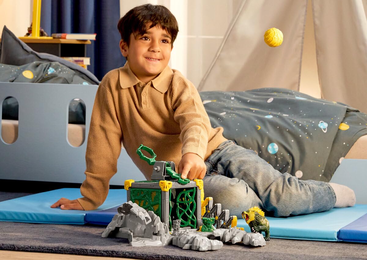 schleich ELDRADOR | Jungle Stronghold 42809 | ab 6 Jahren | 51 Teile | Modulares BattleCave Spielset mit Dschungelsäbelzahntiger & 2 Minis | Festung mit Dschungelkristall, Katapult, Greifarm und F