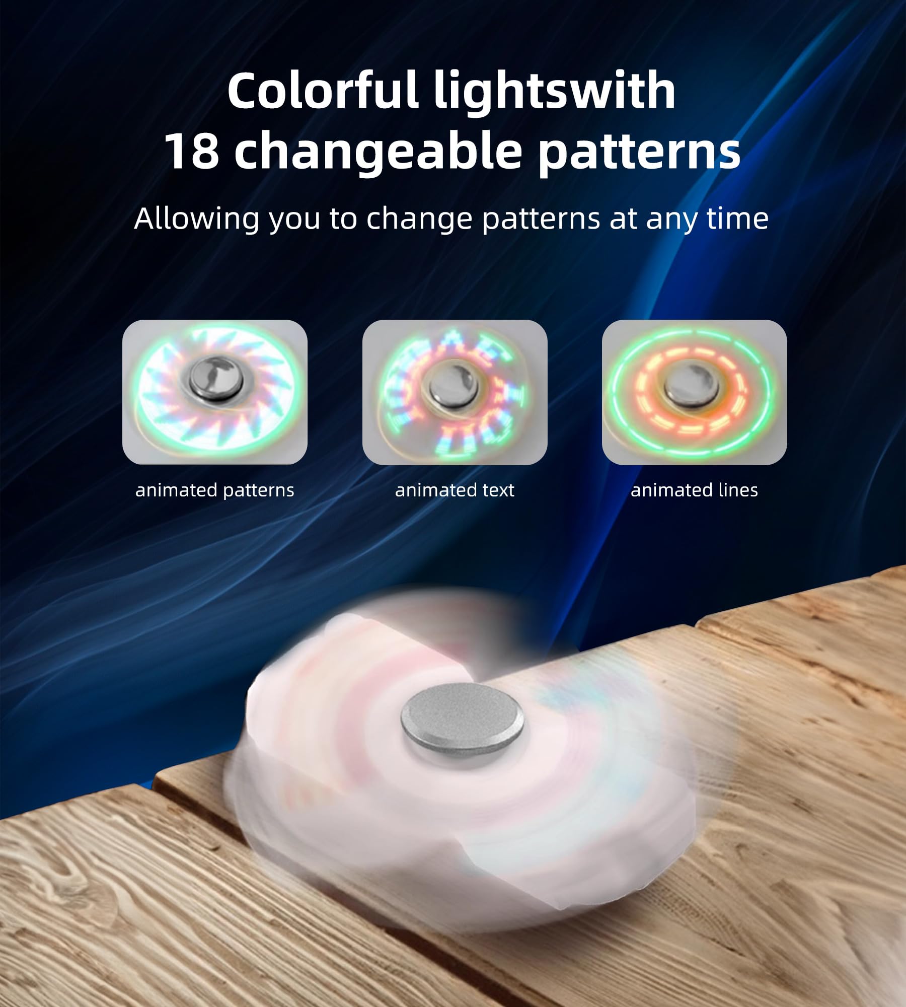 Snapklik.com : Light-Up Fidget Spinner Wireless Earbuds, Bluetooth 5.3 ...