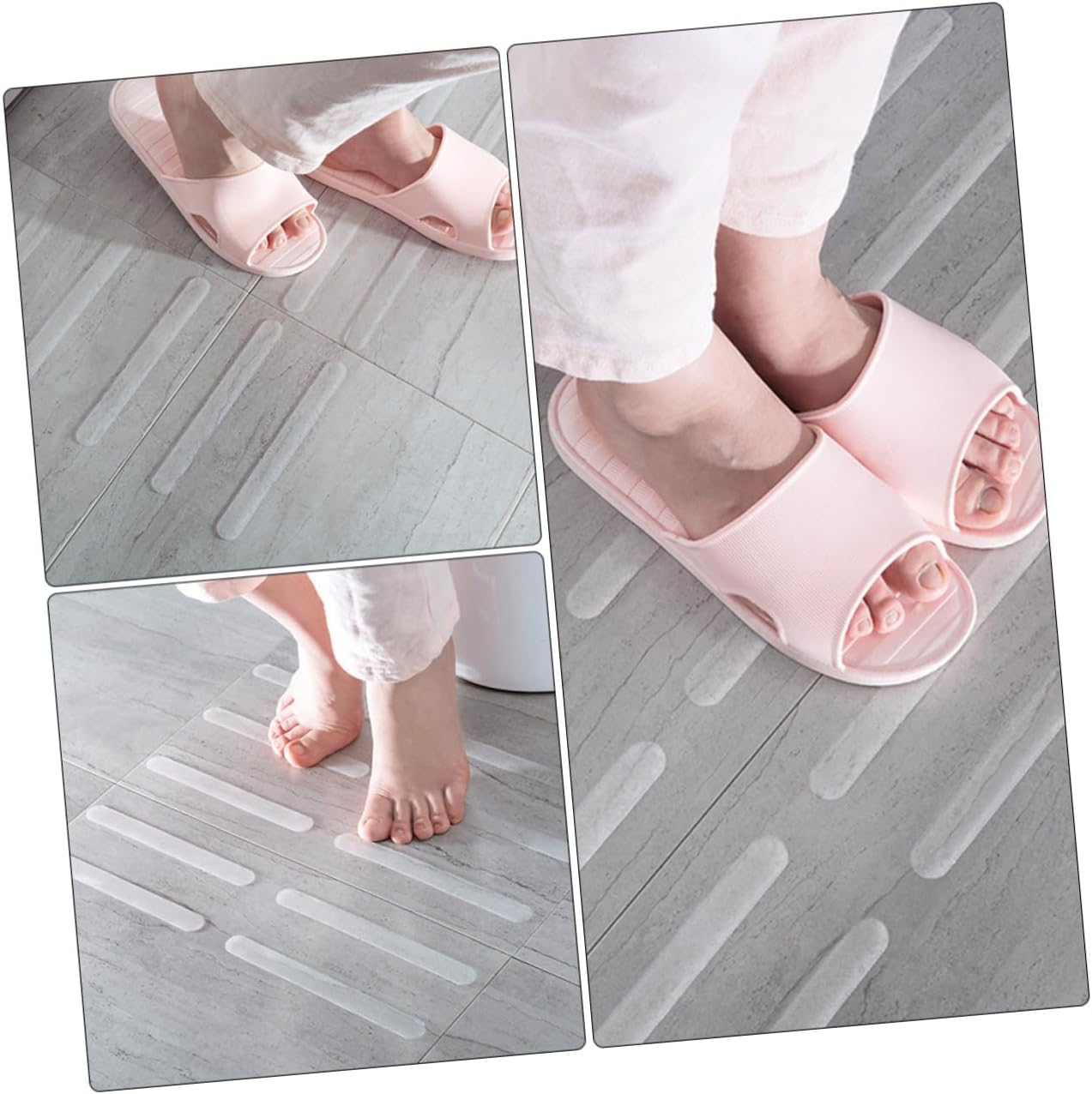 20pcs Bathtub Skid Tape Non-Slip Stickers Safety Shower Tread Strips Easy Install for Bathroom Floor
