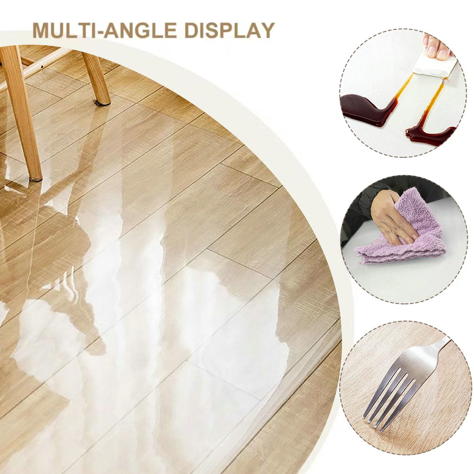 Tapete transparente antideslizante de PVC para silla, protector de suelo impermeable para alfombras y suelos duros, tapete de oficina, duradero, transparente, protector de parquet y laminado