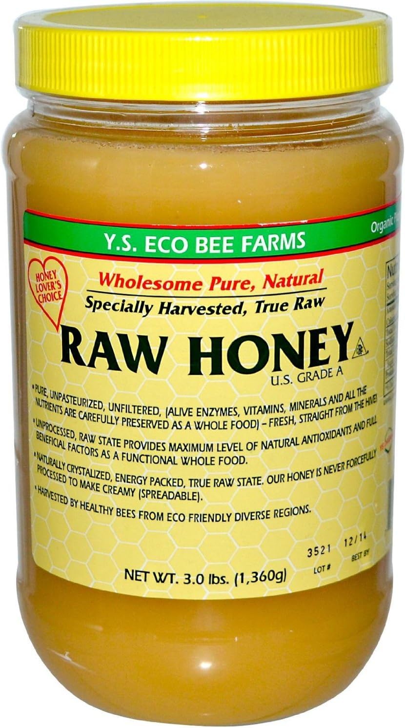 Y.S. Eco Bee Farms, Raw Honey, 3 Pounds (Pack of 2)