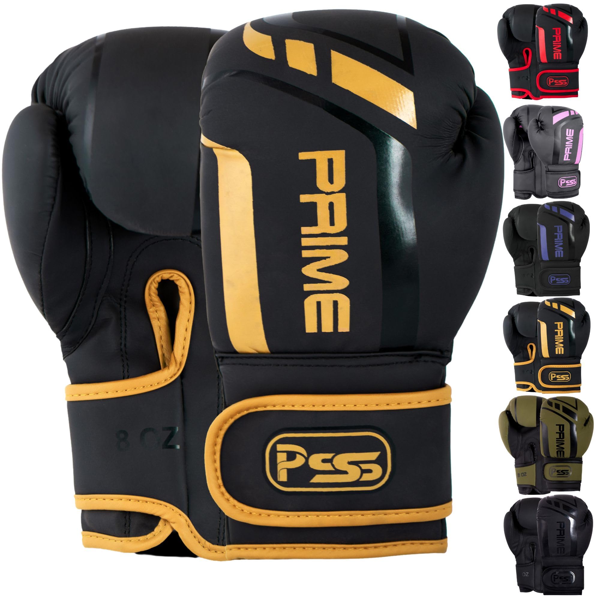 PSS PU Matt Leather Kids Boxing Gloves 4oz, 6oz, 8oz Punching bag MMA Muay Thai for Fighting, Aggressive & Kickboxing junior Sparring junior Training Gloves 1025 (1025 Golden, 8 oz)