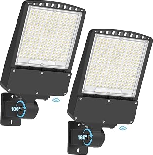 Parking Lot Lights 200W 30000lm - UL Listed 5000K - 2PACK Adjustable Wall Mount LED Parking Lot Light Dusk to Dawn - 0-10V Dim Security Parking lights for Yard Street Court Driveways Roadways Stadium