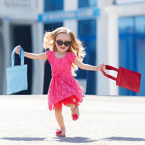 Vista 45 de Amylove 24 mini bolsas de lona en blanco para sublimación, reutilizables, para comestibles, equipaje de bricolaje, para fiestas incluso