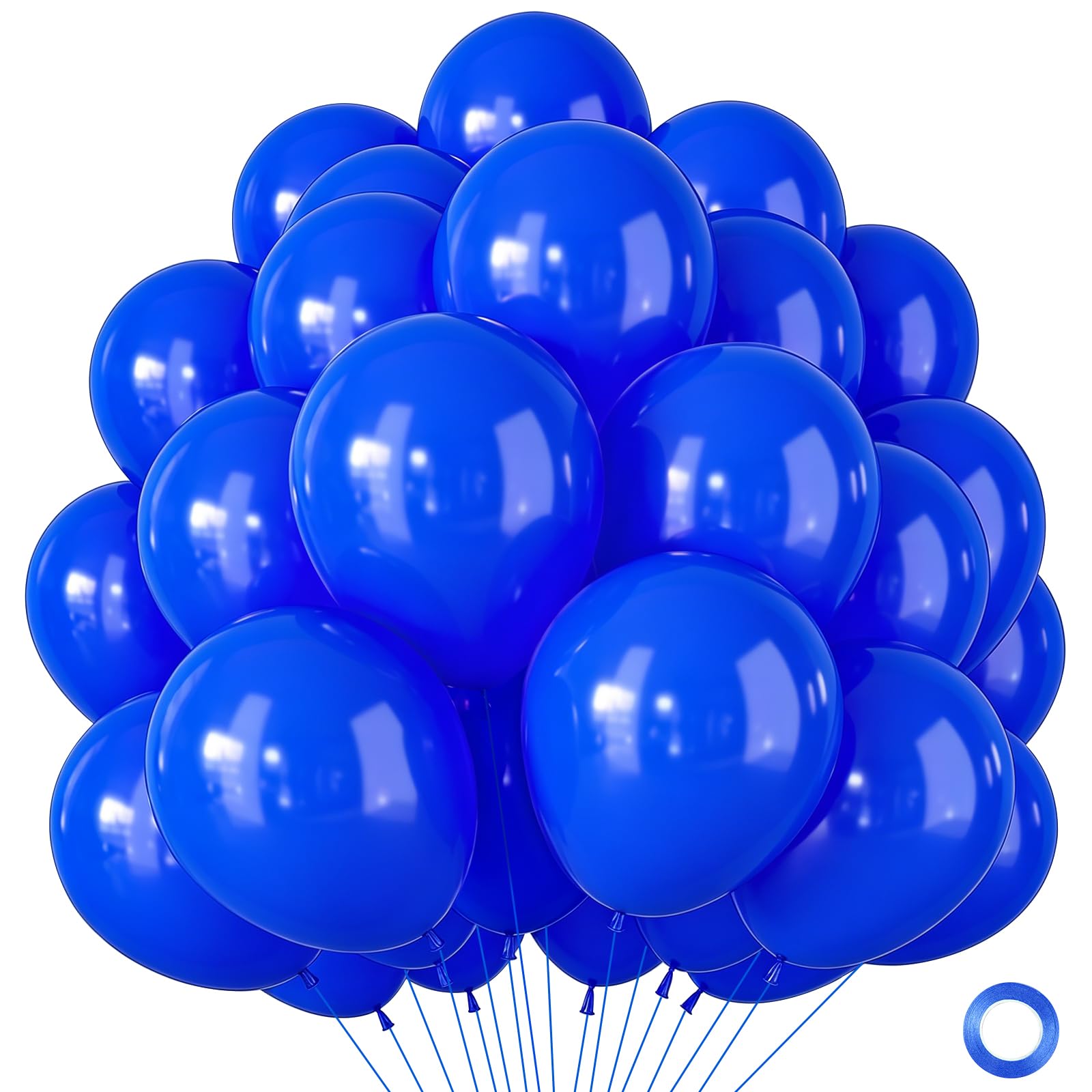 Royal Blue Balloons 100 Pack, Strong Thicken Royal Blue Birthday Balloons,Laxte Helium Balloon,Birthday Decorations For Men Boys, Baby Shower Anniversary Graduation Engagement Sea Theme Party,12 Inch