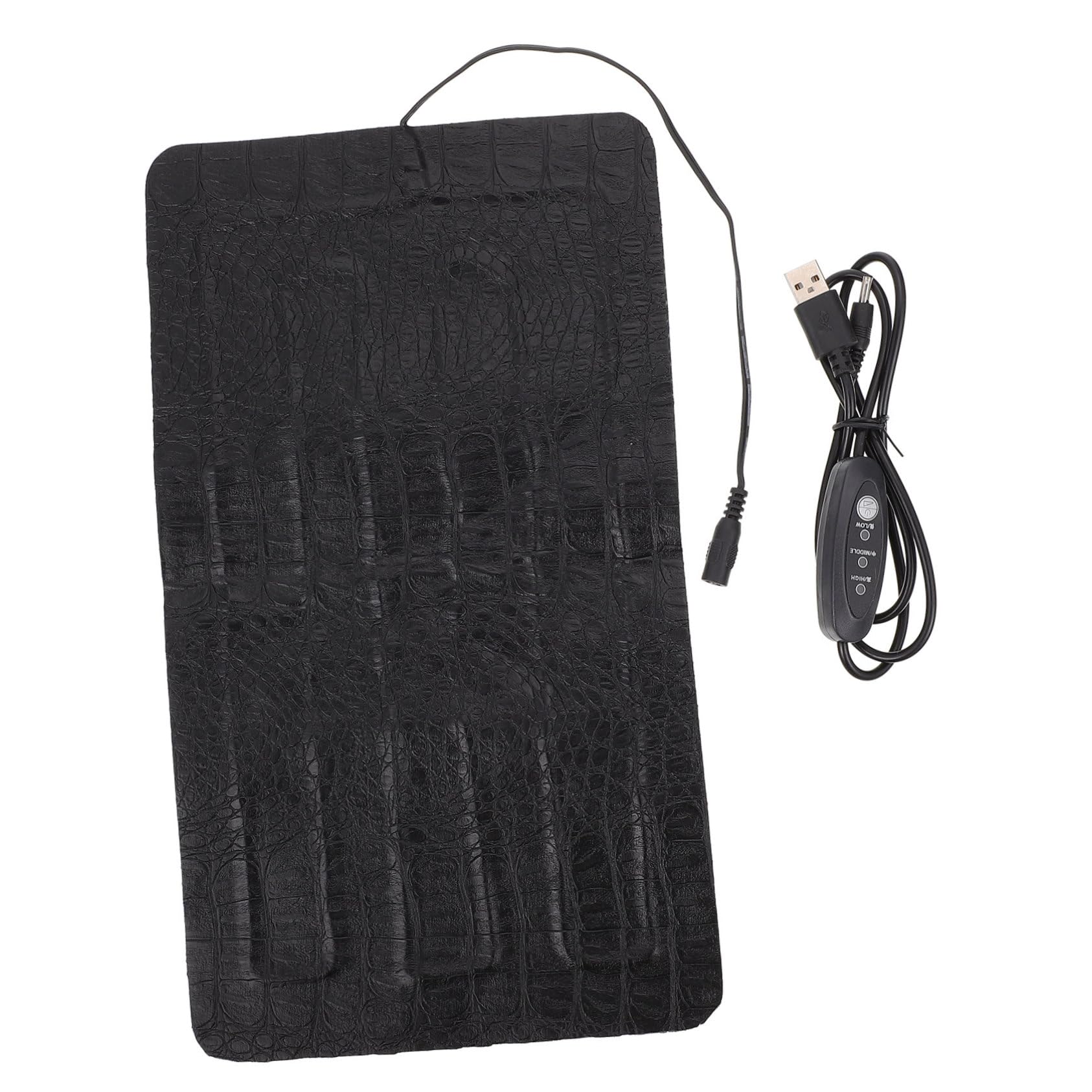 Alfombrilla Térmica para Reptiles Calentamiento Eléctrico Portátil, de Cuero Negro, Adecuado para Terrarios y Animales Pequeños como Tortugas y Reptiles