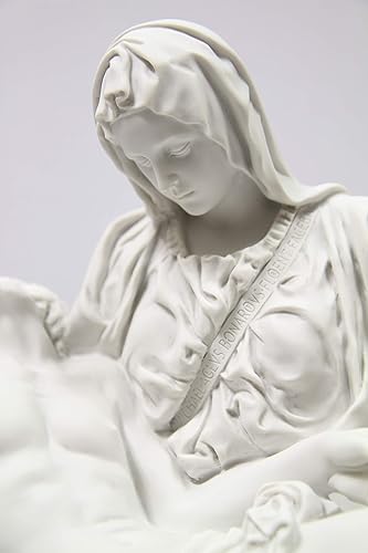 Miniatura 9 de Figura de escultura italiana La Pieta de Michelangelo Jesús María, de 18 pulgadas, fabricada en Italia, para interiores y exteriores