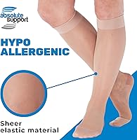 Vista 3 de (3 pares, punta cerrada) Medias de compresión de talla grande para mujer, de 15-20 mmHg, de compresión traslúcidas para mujer, hasta la rodilla