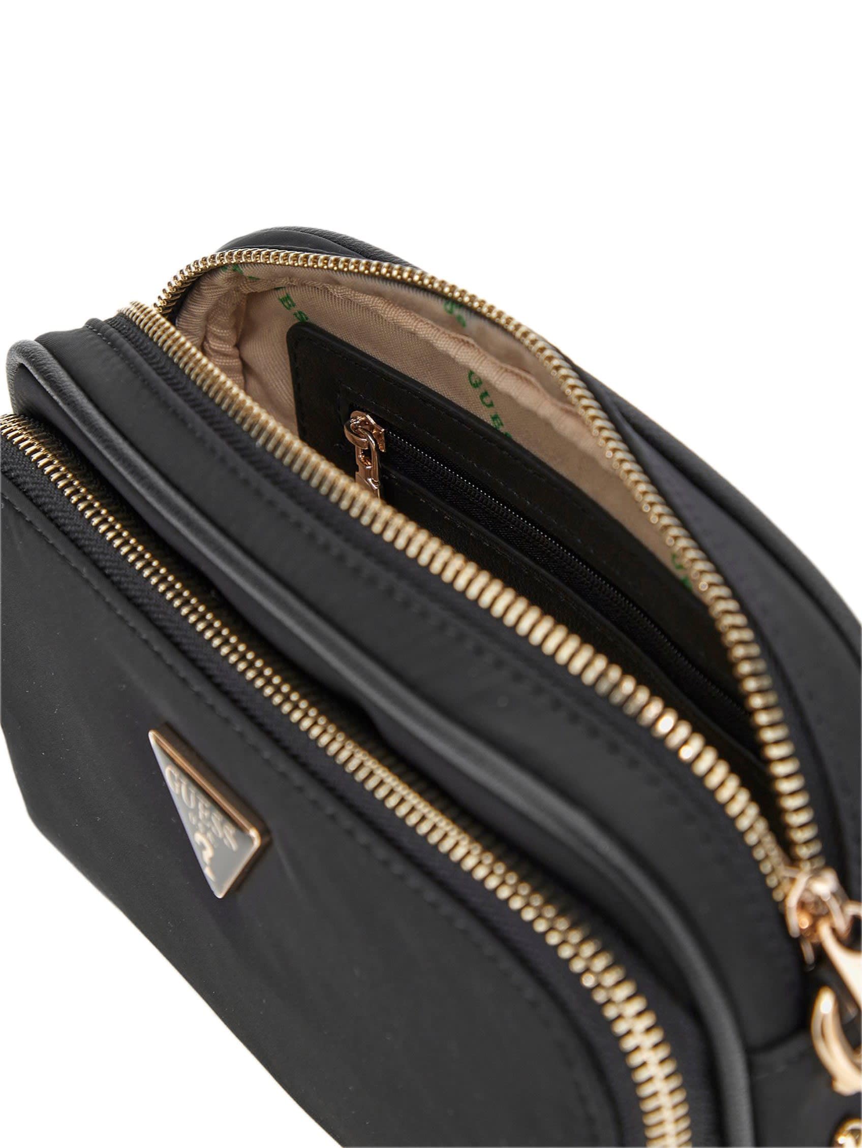GUESS Gemma Crossbody Camera, Bandolera para Mujer, Negro, Talla Unica
