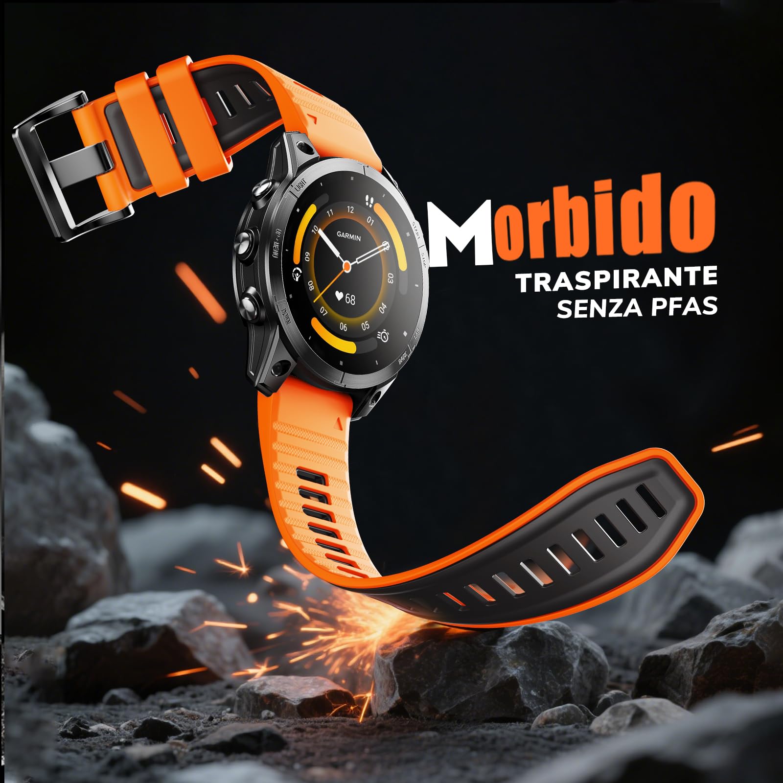 Cinturino In Silicone 22 Mm Per Garmin Fenix 5/6/7, Forerunner 935/945/955/965, EPIX, Instinct, Comodo, Impermeabile, Facile Da Cambiare