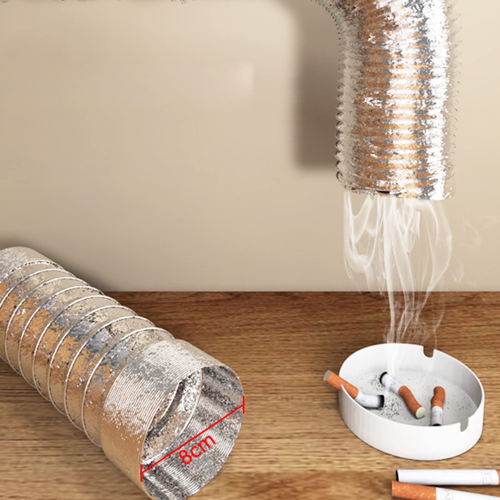 JAGTRADE USB Adjustable Speed Solder Smoke Absorber Fume Extractor Fan Pipe Duct Exhuast Fan with Pipe Tube Ventilation Fan, 7x7cm