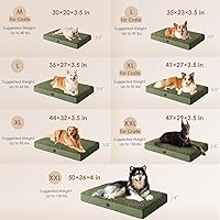 Vista 2 de EHEYCIGA Camas ortopédicas XL para perros extragrandes con funda extraíble lavable, color verde oscuro, 44 x 32 pulgadas