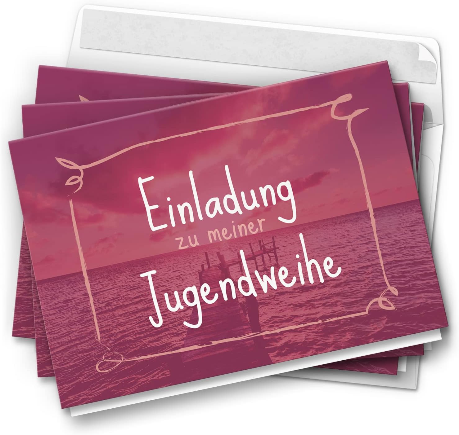 10 Motorrad Einladungskarten A6 - Klappkarten Mit Umschlägen Für Geburtstag