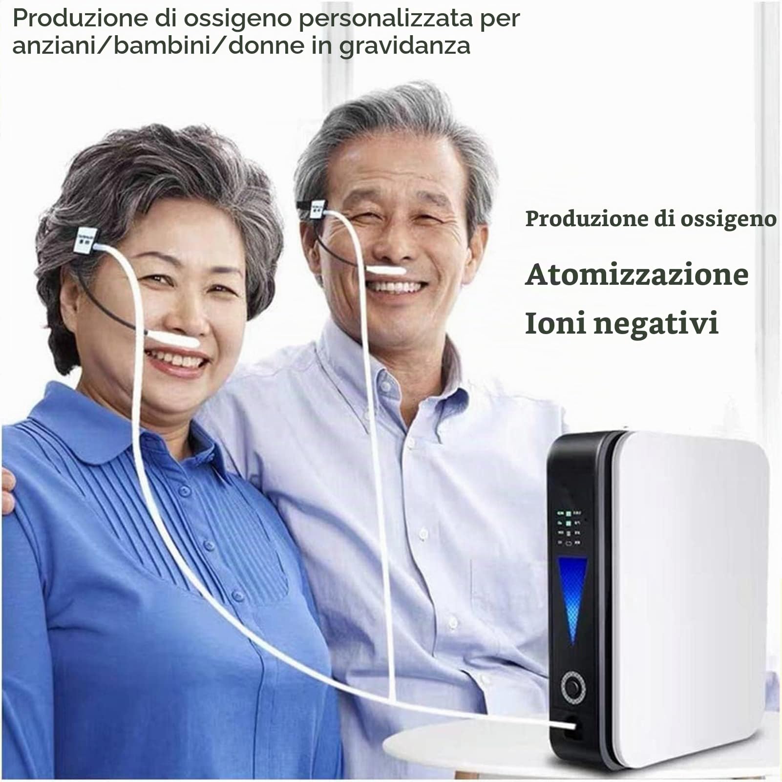 LoJax Concentratore di Ossigeno Portatile, Generatore di Ossigeno per Terapia della Macchina Dell'Ossigeno Regolabile da 1L/min, Mini Macchina Dell'Ossigeno per Auto Adatta per La Casa E I Viaggi