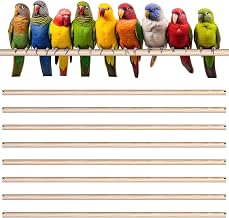 Sintuff 8 Pcs 24 Inches Wooden Bird Perches for Cage Double Head Slotting with a Diameter of 0.6 Inches Replacement Bird Perches Stand for Parrot Macaw Cockatoo Parakeet Move Around