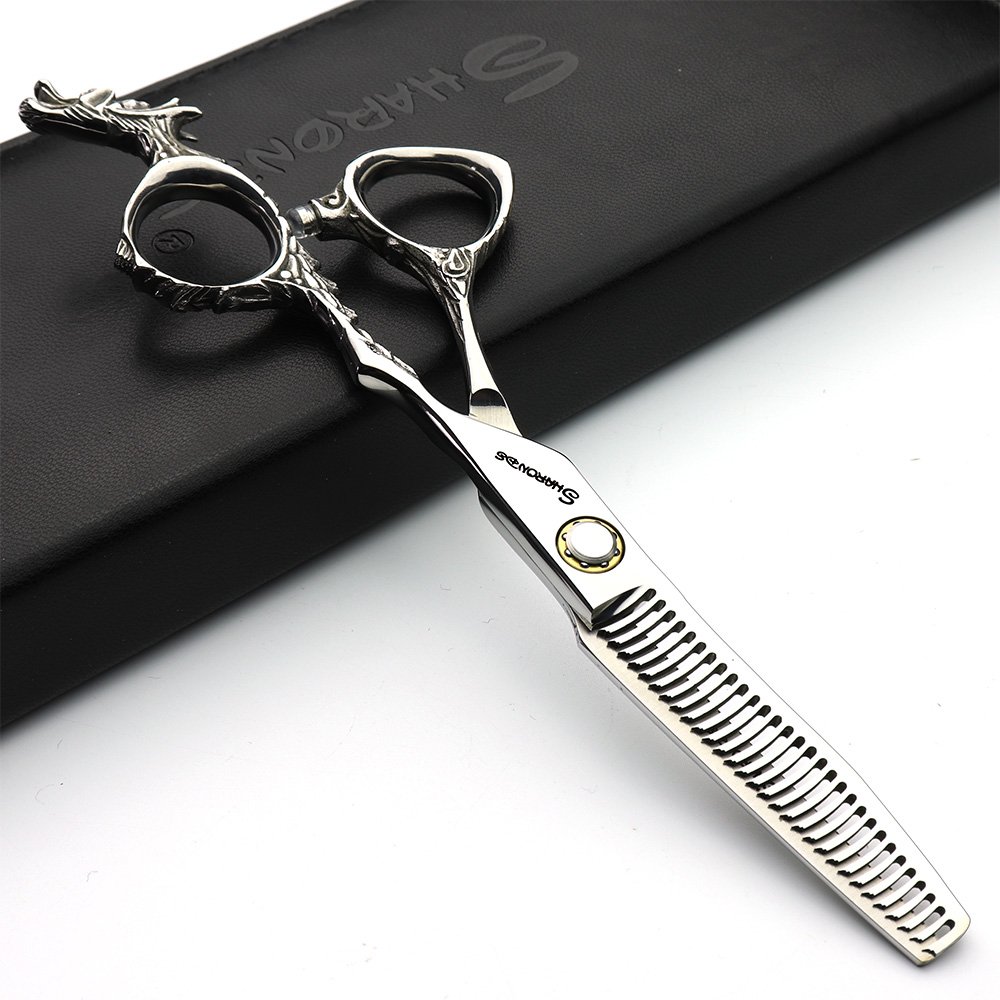 Japan 440C Stylist 5.5/6 Inch Hair Scissors - Professional Salon Studio Modeling Tools with Thinning Option (6-Inch Thin Scissors)
