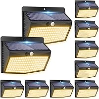 Vista 33 de Peasur Paquete de 6 luces solares para exteriores con sensor de movimiento, luces solares de seguridad impermeables con 3 modos de iluminación