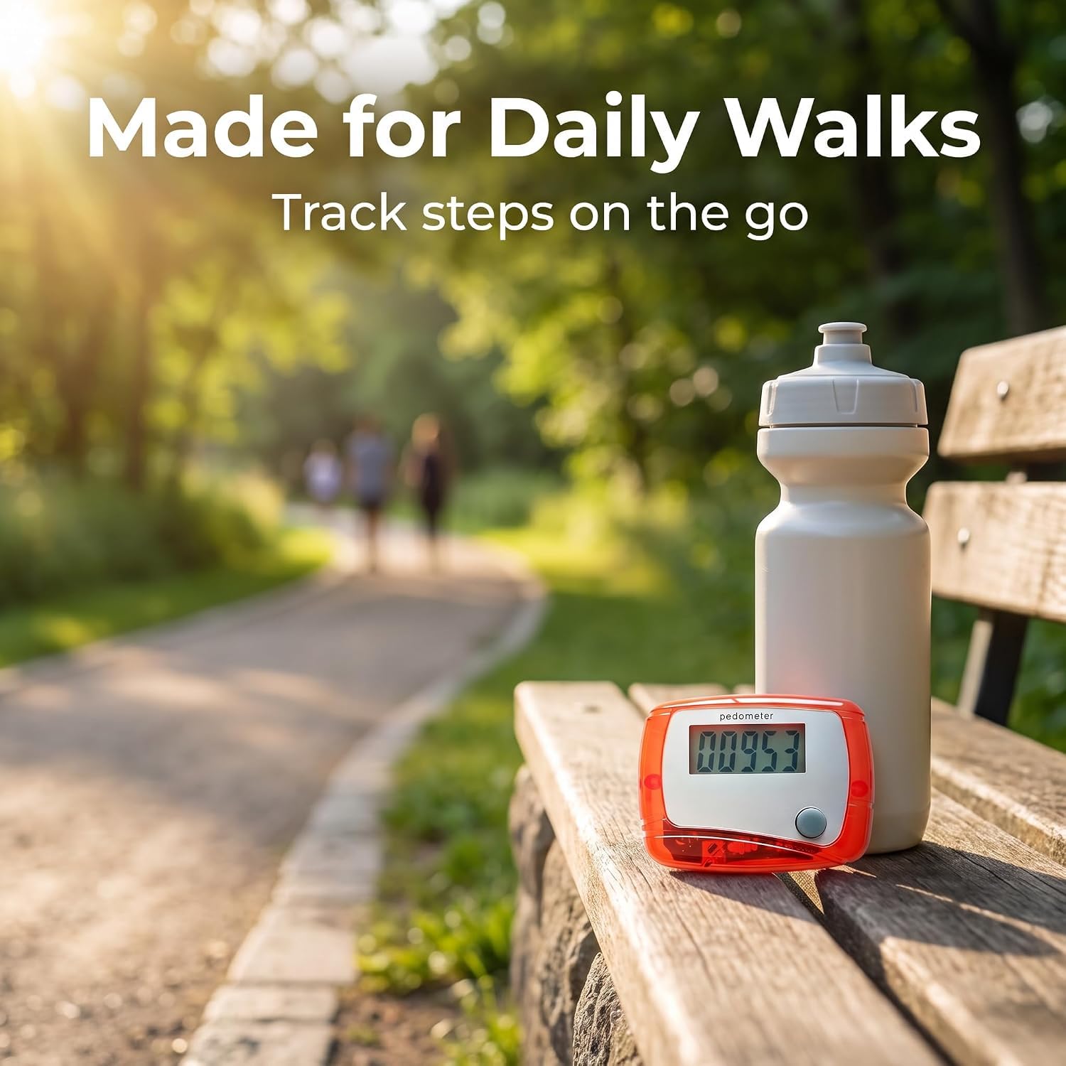 Mini podomètre numérique LCD portable rouge pour le sport, la marche, la course à pied, la distance parcourue, les kilomètres, les calories, le temps d'exercice quotidien